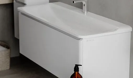 Тумба-умывальник подвесная Raval Welto 120 белый Wel.01.120/P/W/RL+Solo.08.120/W/RL