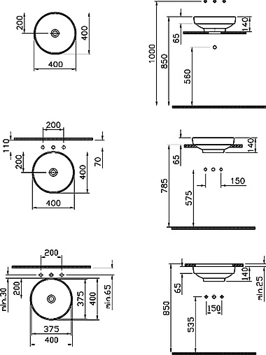 Раковина VitrA Water Jewels 40 белый 4334B003-1361 Раковина VitrA Water Jewels 40 белый 4334B003-1361