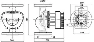 Насос циркуляционный Shinhoo MEGA 40-10F 71121006 Насос циркуляционный Shinhoo MEGA 40-10F 71121006, 4