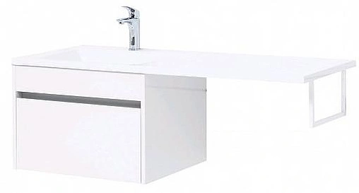 Тумба-умывальник подвесная над стиральной машиной Aquanet Токио 120 L белый 00237744+00235499