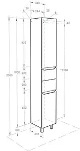 Шкаф-пенал с бельевой корзиной Aquaton Дакота 34 белый/выбеленное дерево 1A203203DAAY0 Шкаф-пенал с бельевой корзиной Aquaton Дакота 34 белый/выбеленное дерево 1A203203DAAY0, 2