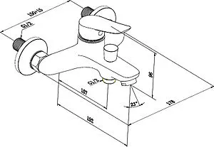 Смеситель для ванны Damixa Origin One хром 811000000 Смеситель для ванны Damixa Origin One хром 811000000, 2