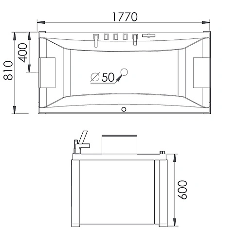 Ванна акриловая с гидромассажем Gemy 177x81 G9076 K