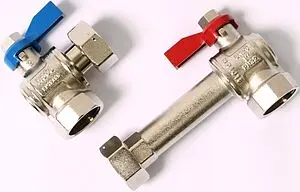 Комплект угловых шаровых кранов с накидной гайкой 1&quot;в x 1&quot;нг Rehau HKV/HKV-D 13152241001, 2