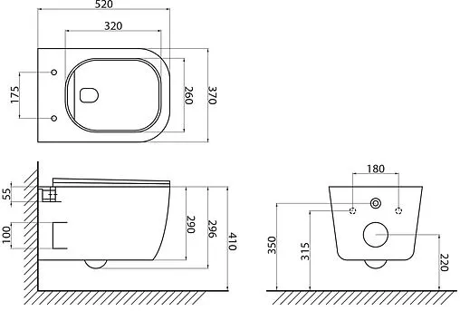 Комплект 5 в 1 BelBagno Genova BB1102CH/BB1102SC/BB002-80/BB014-SR-BIANCO с кнопкой белый глянцевый