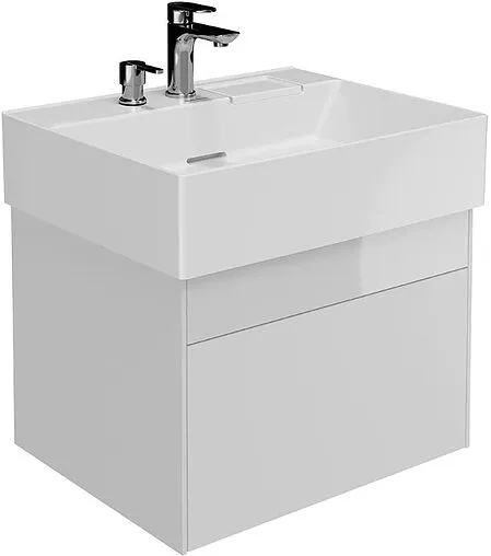 Тумба-умывальник подвесная Kerama Marazzi Logica 60 белоснежный LOG.60.2\WHT+LO.wb.60.2+LO.dis.02\CR