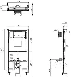 Инсталляция для подвесного унитаза Set 3 в 1 AQUAme AQM4001CR с кнопкой хром глянцевый Инсталляция для подвесного унитаза Set 3 в 1 AQUAme AQM4001CR с кнопкой хром глянцевый, 2