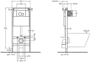 Комплект 5 в 1 BelBagno Eco CZR-526-TH-R/CZR-2040-SC/BB097/Q.CR с кнопкой хром глянцевый, 3