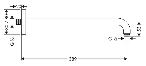 Держатель верхнего душа на стену Hansgrohe E хром 27446000