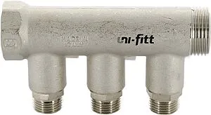Коллектор запорный проходной 3 отвода 1&quot;в/н x ½&quot;к Uni-fitt 424N4230, 5