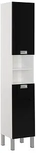 Шкаф-пенал напольный Aquanet Адель белый/чёрный 185774, 1