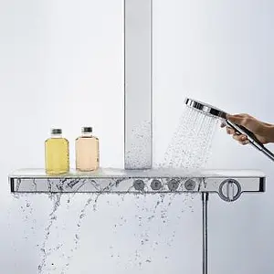 Душевая система с термостатом для душа Hansgrohe Rainmaker Select 460 3jet хром/белый 27106400 Душевая система с термостатом для душа Hansgrohe Rainmaker Select 460 3jet хром/белый 27106400, 4