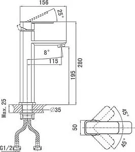 Смеситель для раковины D&K Altportel Rhein хром DA1332001, 2