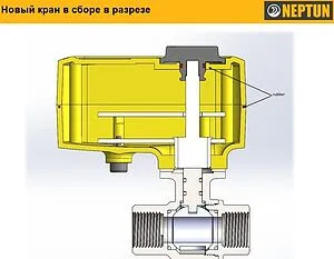 Кран шаровый с электроприводом Neptun Profi ½" 12В 100035685300 Кран шаровый с электроприводом Neptun Profi ½" 12В 100035685300, 5