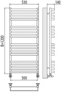 Полотенцесушитель водяной лесенка Terminus Рид П16 500х1200 полированная сталь 4670078513458, 2