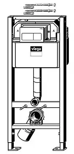 Инсталляция для подвесного унитаза Set 3 в 1 Viega Prevista Dry 8524.12 792848 с кнопкой хром глянцевый, 2