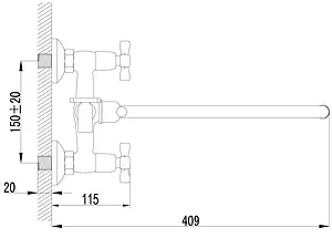 Смеситель для ванны с длинным изливом Lemark Benefit хром LM2551C Смеситель для ванны с длинным изливом Lemark Benefit хром LM2551C, 2