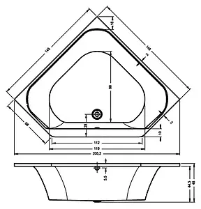 Ванна акриловая Riho AUSTIN 145x145 B005001005, 5
