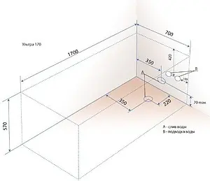 Ванна акриловая Triton Ультра 170x70 Щ0000013002 Ванна акриловая Triton Ультра 170x70 Щ0000013002, 3