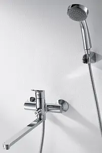 Смеситель для ванны с длинным изливом Bravat Drop хром F64898C-LB, 4