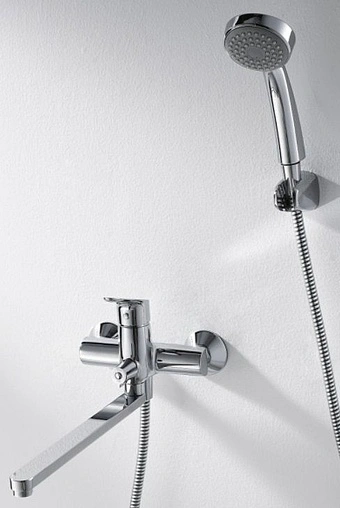 Смеситель для ванны с длинным изливом Bravat Drop хром F64898C-LB