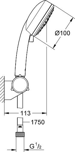 Душевой набор Grohe Tempesta New Cosmopolitan 100 III хром 27584002