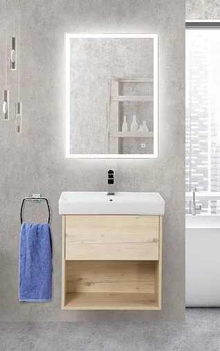 Тумба под умывальник подвесная BelBagno NEON 60 Pino Bianco NEON-600-1C-SO-PB