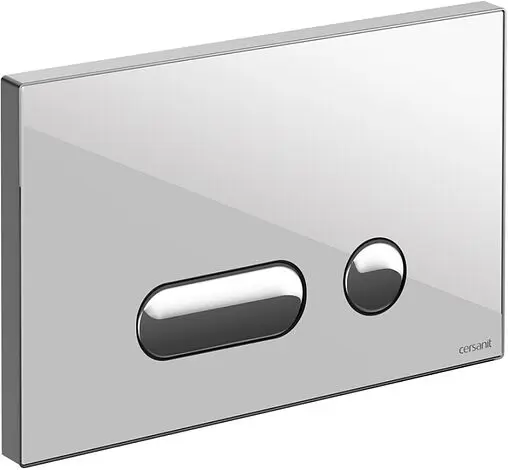 Клавиша смыва для унитаза Cersanit Intera 60180 кнопки/хром глянцевый, панель/стекло белый