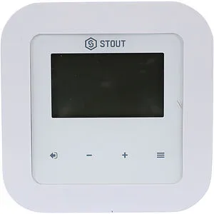 Проводной комнатный терморегулятор для контроллеров I-2, I-3 и I-3 Plus с коммуникацией RS Stout RI-1 белый STE-0101-001007, 3