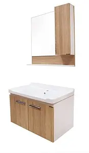 Тумба-умывальник подвесная Comforty Рига 80 дуб сонома/белый 00004139026CF, 5