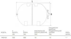 Гидроаккумулятор Aquasystem VAO 100л 10 бар 1301109, 2