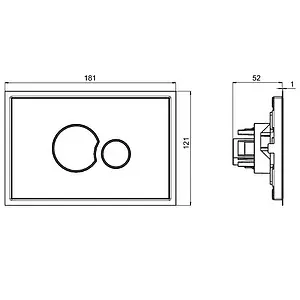Клавиша смыва для унитаза Sanit SG706 16.719.81..0000 кнопки/хром глянцевый, панель/стекло мята, 2