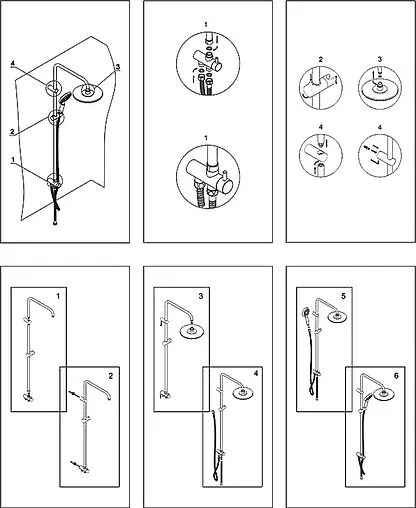 Душевая система без смесителя Wasserkraft хром/белый A039