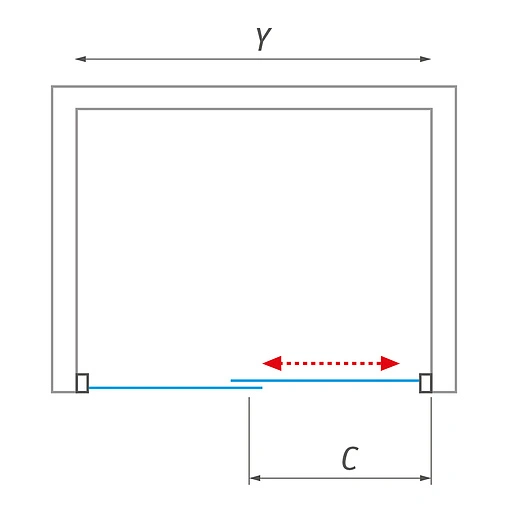 Дверь в нишу 1600мм прозрачное/матовое стекло Roltechnik Lega Line LLD2/1600 556-1600000-00-21