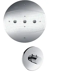 Лейка верхнего душа без подсветки Hansgrohe Raindance Rainmaker 600 3jet хром 28403000 Лейка верхнего душа без подсветки Hansgrohe Raindance Rainmaker 600 3jet хром 28403000, 1