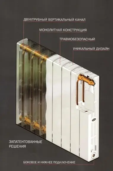 Радиатор биметаллический 9 секций Rifar SUPReMO 500 RS50009 Радиатор биметаллический 9 секций Rifar SUPReMO 500 RS50009, 5