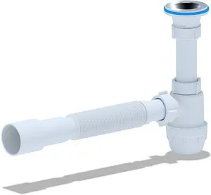 Сифон бутылочный для раковины Ани Пласт Юнг белый BM1016 Сифон бутылочный для раковины Ани Пласт Юнг белый BM1016, 1