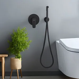 Гигиенический душ со смесителем Aquatek Бетта чёрный матовый AQ1119MB, 4