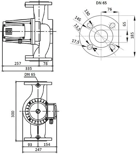 Насос циркуляционный Shinhoo BASIC 65-12F 71221009 Насос циркуляционный Shinhoo BASIC 65-12F 71221009