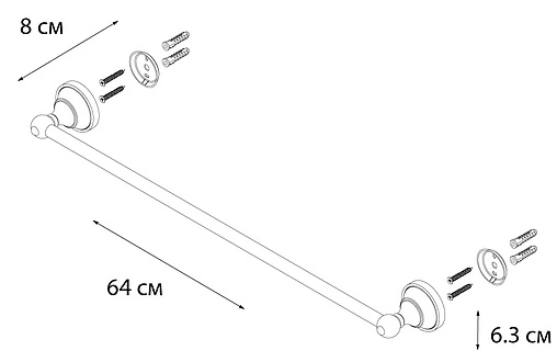 Полотенцедержатель Fixsen Bogema хром/белый с рисункомFX-78501