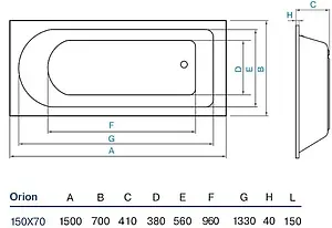 Ванна акриловая Koller Pool Orion 150х70 Ванна акриловая Koller Pool Orion 150х70, 2