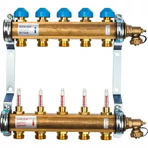 Группа коллекторная с расходомерами 5 отводов 1"в/в x ¾"ек Watts HKV/T 10004199 Группа коллекторная с расходомерами 5 отводов 1"в/в x ¾"ек Watts HKV/T 10004199, 1