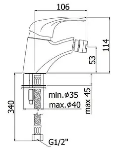 Смеситель для биде Paffoni Nettuno Due хром ND131CR Смеситель для биде Paffoni Nettuno Due хром ND131CR, 2