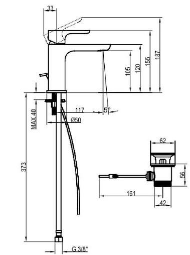 Смеситель для раковины Villeroy&amp;Boch O.novo хром TVW10410111061