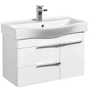 Тумба под умывальник подвесная Aquaton Беверли 80 белый 1A235501BV010, 1