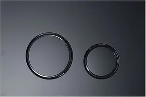 Клавиша смыва для унитаза KK-POL M11 350/PPC/143-00-07 кнопка/черный матовый, кольца/черный глянцевый, 1