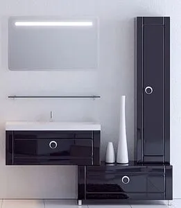 Комод напольный Aqwella Infinity 80 чёрный Inf.03.08/BLK Комод напольный Aqwella Infinity 80 чёрный Inf.03.08/BLK, 4