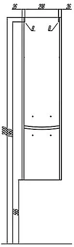 Шкаф-пенал подвесной Aquaton Инфинити 35 R белый 1A192303IF01R