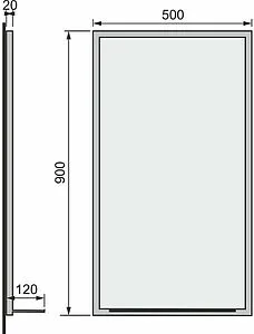 Зеркало Jorno Steal 50 с полкой чёрный Ste.02.50/Pl/B Зеркало Jorno Steal 50 с полкой чёрный Ste.02.50/Pl/B, 2