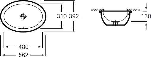 Раковина Jacob Delafon Vox 56 белый EYG102-00